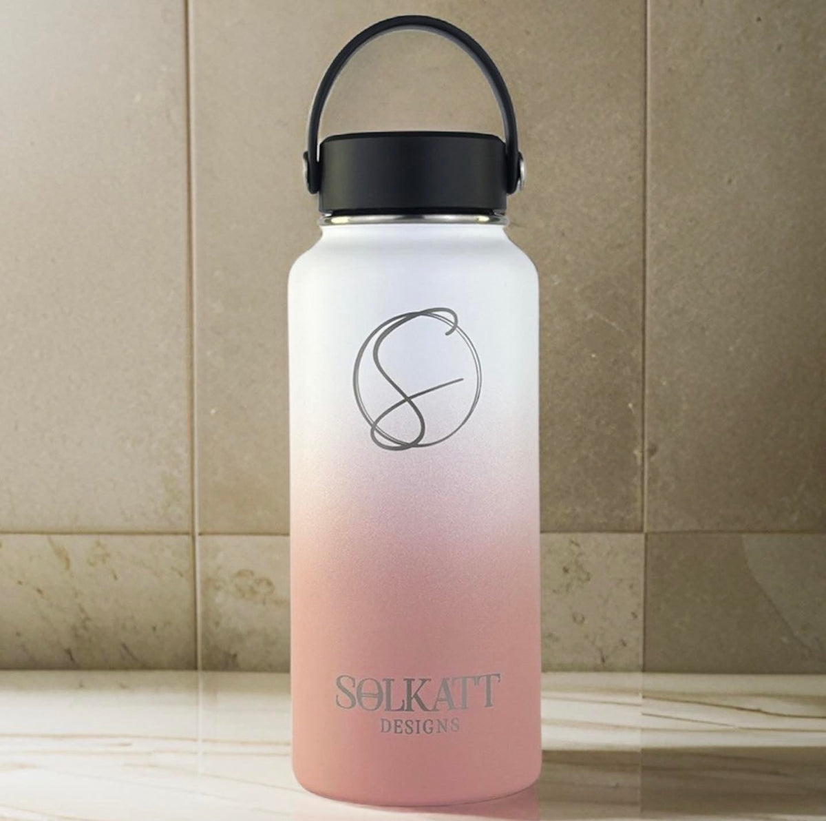 Musk Essence (Soft Pink) 950ml / 32oz Stainless Steel Insulated Drink Bottle - Solkatt Designs 