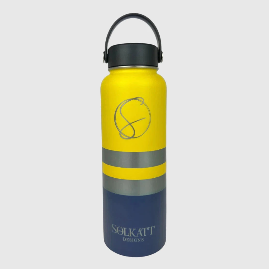 Yeah Nah Yellow Insulated Tradie Water Bottle - 1.2L - Solkatt Designs 