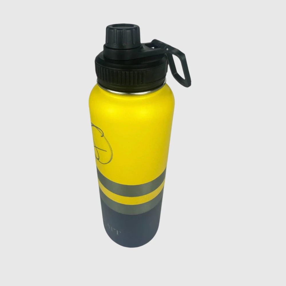 Yeah Nah Yellow Insulated Tradie Water Bottle - 1.2L Stainless Steel