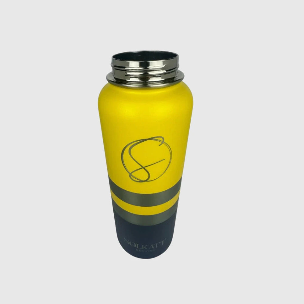 Yeah Nah Yellow Insulated Tradie Water Bottle - 1.2L Stainless Steel