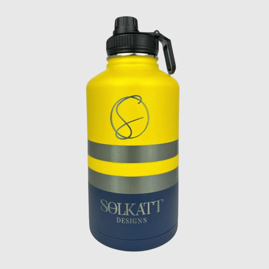 Yeah Nah Yellow Insulated Tradie Water Bottle - 1.9L - Solkatt Designs 